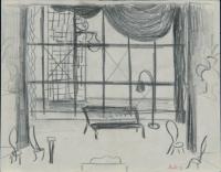 <em>Stage design for The Thieves' Carnival: Act 2</em>, 1952