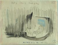 <em>Stage design for Peer Gynt: Act 3, Scene 3: The Death of Aase</em>, 1953