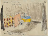 <em>Stage design for Peer Gynt: Act 4, Scenes 1 and 2: Morocco and Wrecked</em>, 1953
