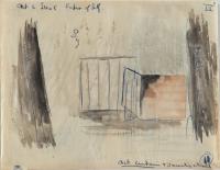 <em>Stage design for Peer Gynt: Act 4, Scene 5: Emperor of Self</em>, 1953