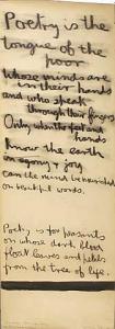 <em>Poetry is the tongue of the poor</em>, 1969