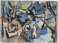 <em>Bathers, Motueka River</em>, 1943