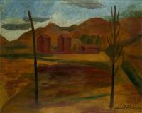 <em>Nelson landscape, tobacco kilns</em>, 1939