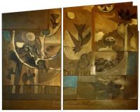 <em>[Mural for the kitchen of McCahon's Titirangi home]</em>, 1952