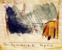 <em>Stage design for Peer Gynt: Act 1, Scene 1: Mother and Son</em>, 1953