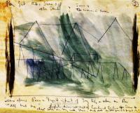 <em>Stage design for Peer Gynt: Act 1, Scenes 3-4: The Search and The Woman in Green</em>, 1953