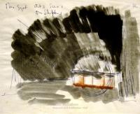 <em>Stage design for Peer Gynt: Act 3, Scene 1: On Shipboard</em>, 1953