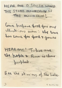 <em>Hear me O south wind no. 3</em>, 1977