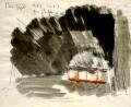Stage design for Peer Gynt: Act 3, Scene 1: On Shipboard
